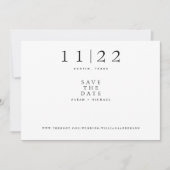 Save The Date Texte moderne simple Mariage uniquement horizontal (Devant)