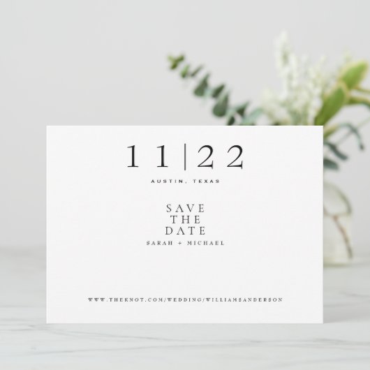 Save The Date Texte moderne simple Mariage uniquement horizontal (Debout devant)