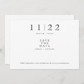 Save The Date Texte moderne simple Mariage uniquement horizontal (Devant / Derrière)