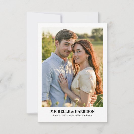 Save The Date Texte simple décontracté et amusant, Photo d'annon (Devant)