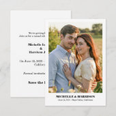 Save The Date Texte simple décontracté et amusant, Photo d'annon (Devant / Derrière)