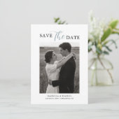 Save The Date Texte Simple Élégant Photo Mariage (Debout devant)
