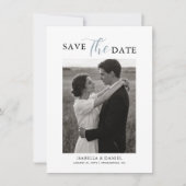 Save The Date Texte Simple Élégant Photo Mariage (Devant)