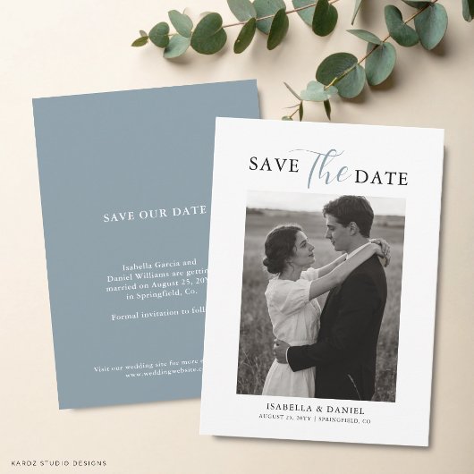 Save The Date Texte Simple Élégant Photo Mariage