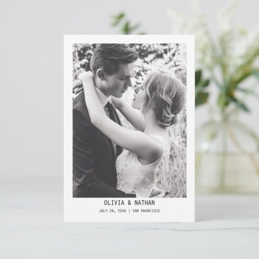 Save The Date Texte simple et élégant | Mariage (Debout devant)