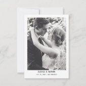 Save The Date  Texte simple et élégant & Photo | Mariage  (Devant)