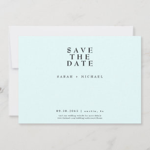 Save The Date Texte simple et moderne uniquement Mariage Ice Ble