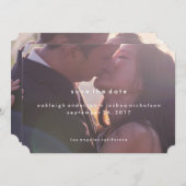 Save The Date Texte simple | Photo moderne Enregistrer la date (Devant / Derrière)