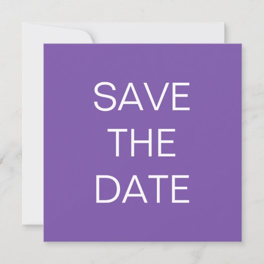Save The Date Texte Simple Purple Mariage Carré Enregistrer la d (Devant)