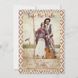 Save The Date Textile rouge Boho Textile Textile Textile Couple 
