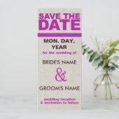 Save The Date Texturé Enregistrer l'invitation de date (Debout devant)