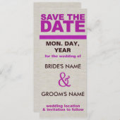 Save The Date Texturé Enregistrer l'invitation de date (Devant / Derrière)