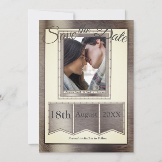 Save The Date Texture laiton moderne (Devant)