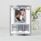 Save The Date Texture métallique moderne (Debout devant)