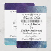 Save The Date Texture Moderne Fantaisie (Devant / Derrière)