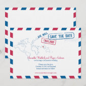 Save The Date Thailand Air Mail Wedding Enregistrer La Date (Devant / Derrière)