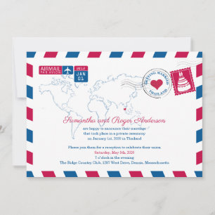 Save The Date Thailande Air Mail Enregistrez la Date