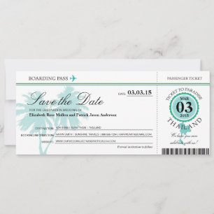 Save The Date Thaïlande Boarding Pass Enregistrer la date
