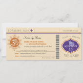 Save The Date Thaïlande Boarding Pass Enregistrer la date (Devant)