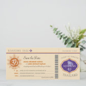 Save The Date Thaïlande Boarding Pass Enregistrer la date (Debout devant)