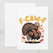 Save The Date Thanksgiving Turquie Cawing F-Caw-F Funny Crow (Devant / Derrière)