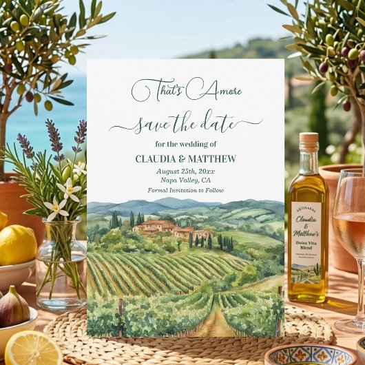 Save The Date That's Amore Italian Vineyard Wedding