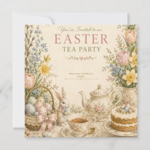 Save The Date Thé de Pâques, Célébration Florale Vintage