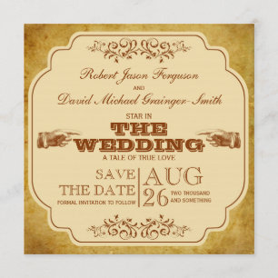 Save The Date Théâtre Mariage Gay vintage Enregistrer La Date