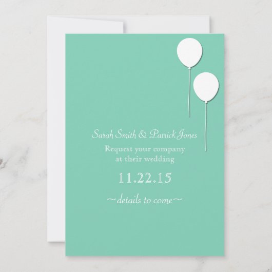 Save The Date Thème Balloon Enregistrer la date (Dos)
