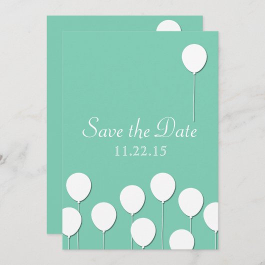 Save The Date Thème Balloon Enregistrer la date (Devant / Derrière)