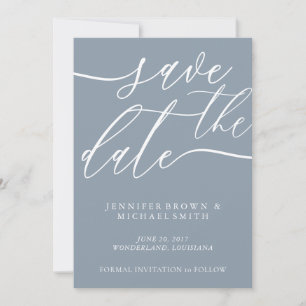 Save The Date Thème Bleu Clair Mariage Photo Personnalisée Calli