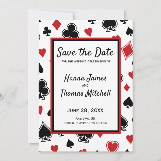 Save The Date Thème Casino Las Vegas Mariage Enregistrer la date (Devant)