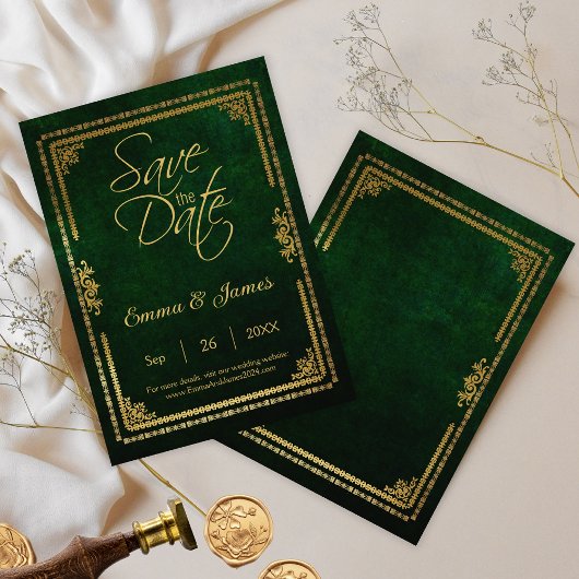 Save The Date Thème de couverture de livre de conte de fées rust