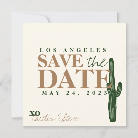 Save The Date Thème de désert de mariage (Devant)