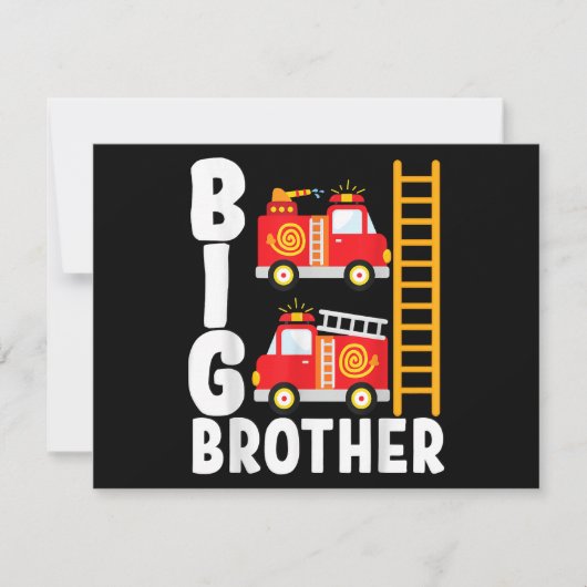 Save The Date Thème de feu de camion de pompier Big Brother Fire (Devant)