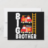 Save The Date Thème de feu de camion de pompier Big Brother Fire (Dos)