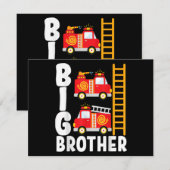 Save The Date Thème de feu de camion de pompier Big Brother Fire (Devant / Derrière)