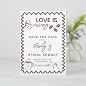 Save The Date Thème de mariage avec café 'L'amour se prépare' (Debout devant)