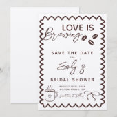 Save The Date Thème de mariage avec café 'L'amour se prépare' (Devant / Derrière)