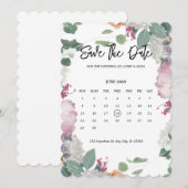 Save The Date Thème de mariage floral (Devant / Derrière)