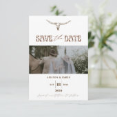 Save The Date Thème de mariage photo occidental boho moderne (Debout devant)