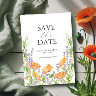 Save The Date Thème de mariage Wildflower Enregistrer l'invitati