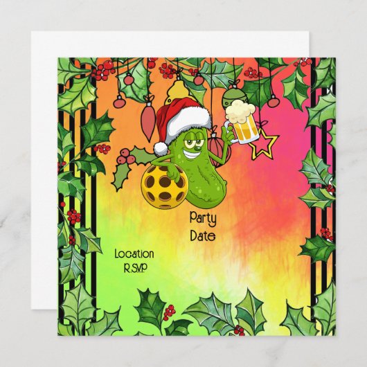 Save The Date Thème de Noël de Pickleball (Devant / Derrière)