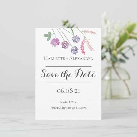 Save The Date Thème fleur sauvage (Debout devant)