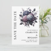 Save The Date Thème gothique Hydrangea Fleurs de mariage (Debout devant)