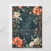 Save The Date Thème Mariage d'élégance foncée (Devant)