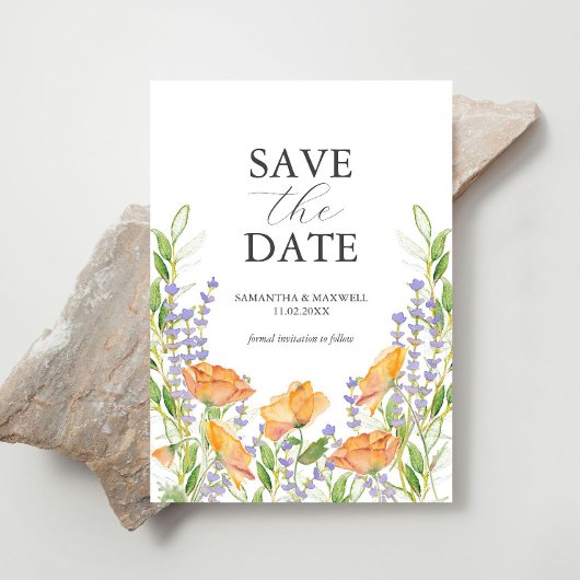 Save The Date Thème Mariage fleur sauvage Enregistrer L'Invitati