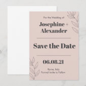 Save The Date Thème Moderne Minimaliste (Devant / Derrière)