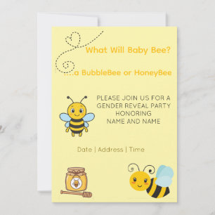 Save The Date Thème Révélation du Sexe Abeille