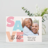 Save The Date Thème tropical de brise de plage Photo Enregistrer (Debout devant)